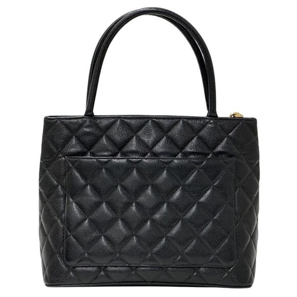 CHANEL Black Caviar Leather Logo Tote Bag - Picture 3 of 16